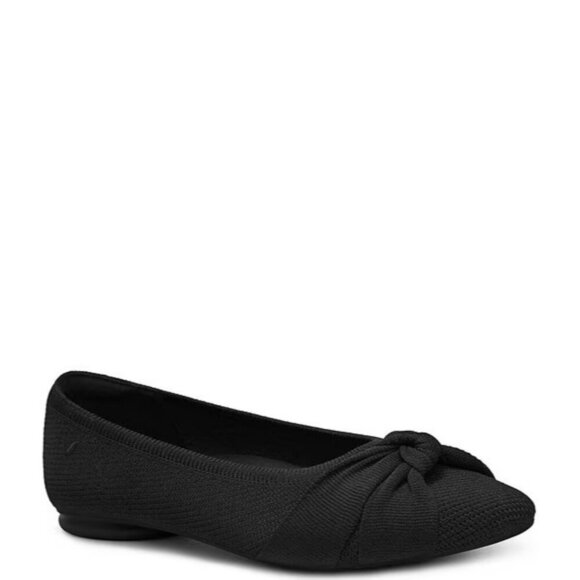 VIVAIA Black Bibi Stretch Knit Knotted Ballet Flats Size 41.5 - Picture 1 of 7